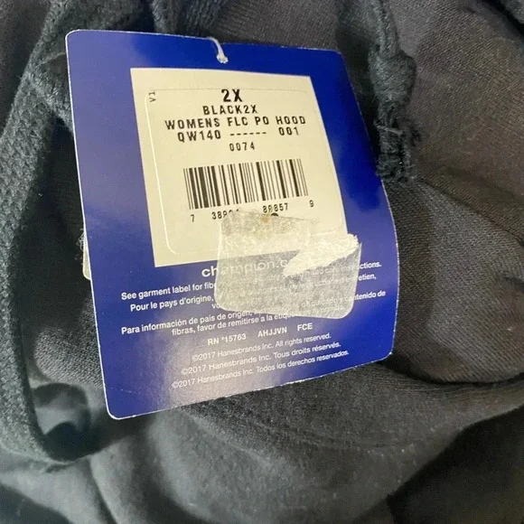 CHAMPION NWT Black Plus Size Powerblend Fleece Hoodie - Picture 7 of 12